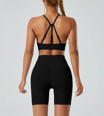 Women’s Shockproof Fitness Sports Bra – Push-Up Crop Top for Gym, Yoga & Workout