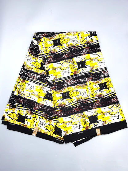 African Real Wax Ankara Fabric - 100% Cotton 6 Yards Nigerian Print Party Dress Sewing Material