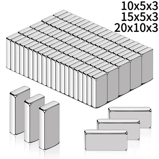 Super Strong Square Block Magnets Set - 20-100 PCS Powerful Neodymium Magnets for DIY & Refrigerator Use