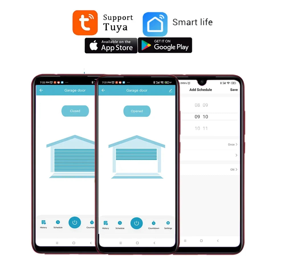 Smart Garage Door Opener Controller - Alexa & Google Home Compatible WiFi Remote Control with Tuya Smart App