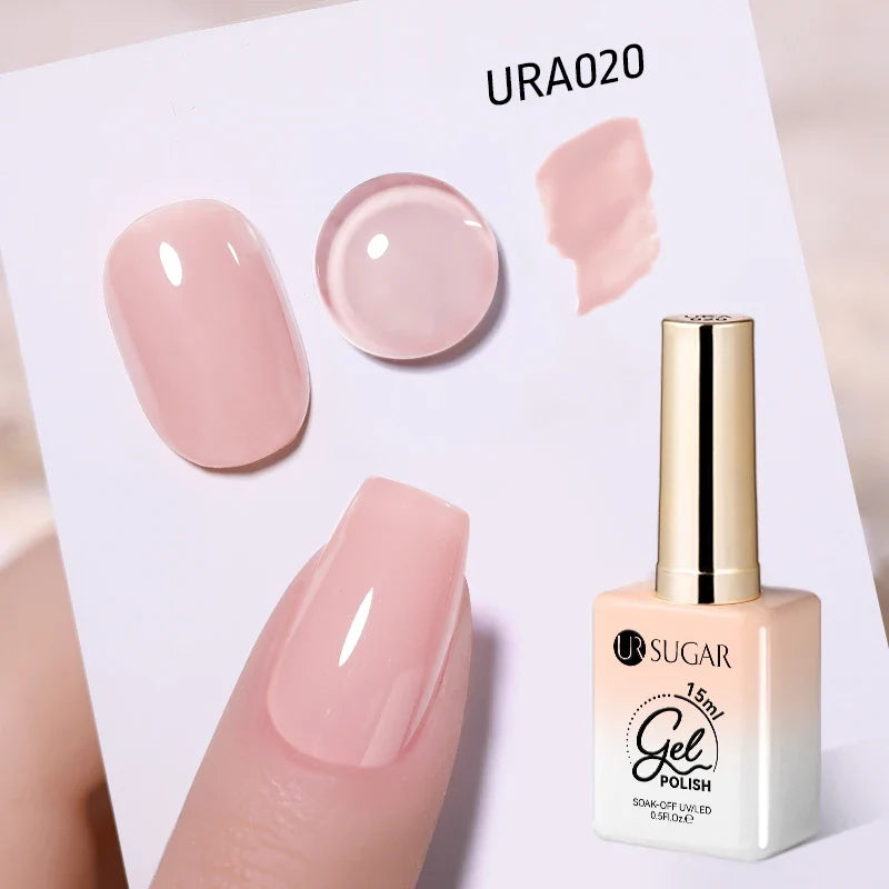 UR SUGAR Champagne Gold Silver Reflective Glitter Gel Nail Polish 15ml - Semi-Permanent Soak Off UV Manicure Art Varnish
