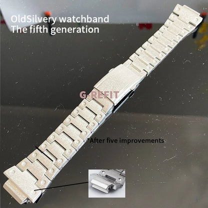 G-Refit V6.0 DW5600 Metal Bezel Kit - Stainless Steel Watch Band Strap & Case Accessories with Tools for GWB5600/GWM5610