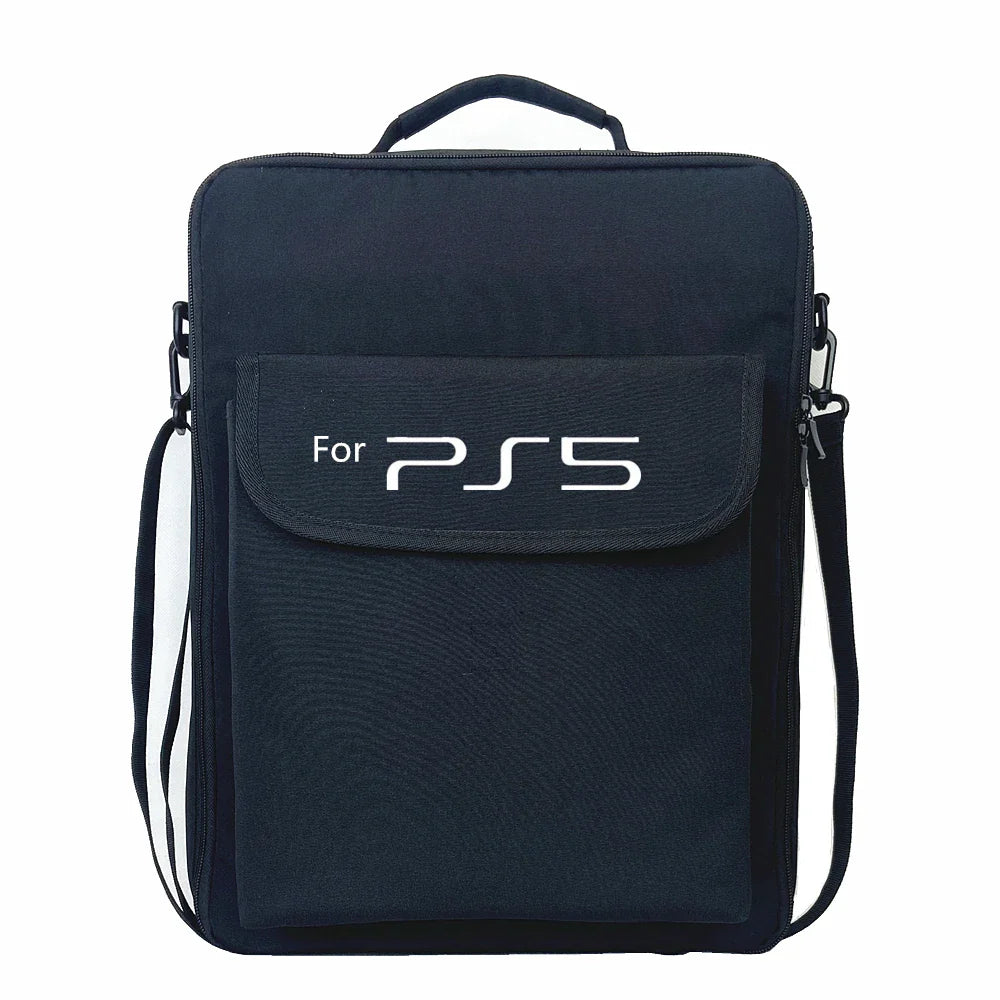 PS5 Portable Travel Carrying Case - Multi-functional Storage Bag with Shoulder Strap for PlayStation 5 and Accessories