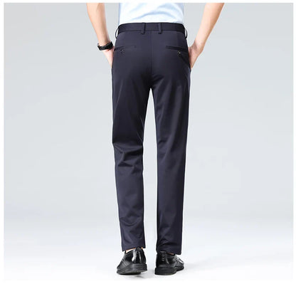 Plus Size Men's Business Suit Pants – Stretch Formal Dress Trousers | Classic Black for Big Men
