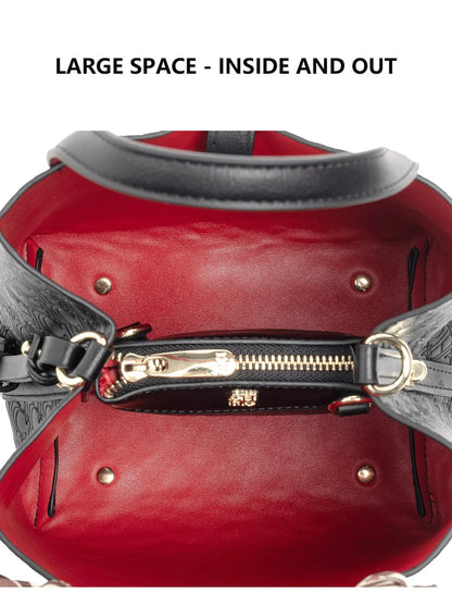 CH Fashion Women’s Shoulder Bag – Large Capacity Casual PU Leather Handbag with Embossed Letters