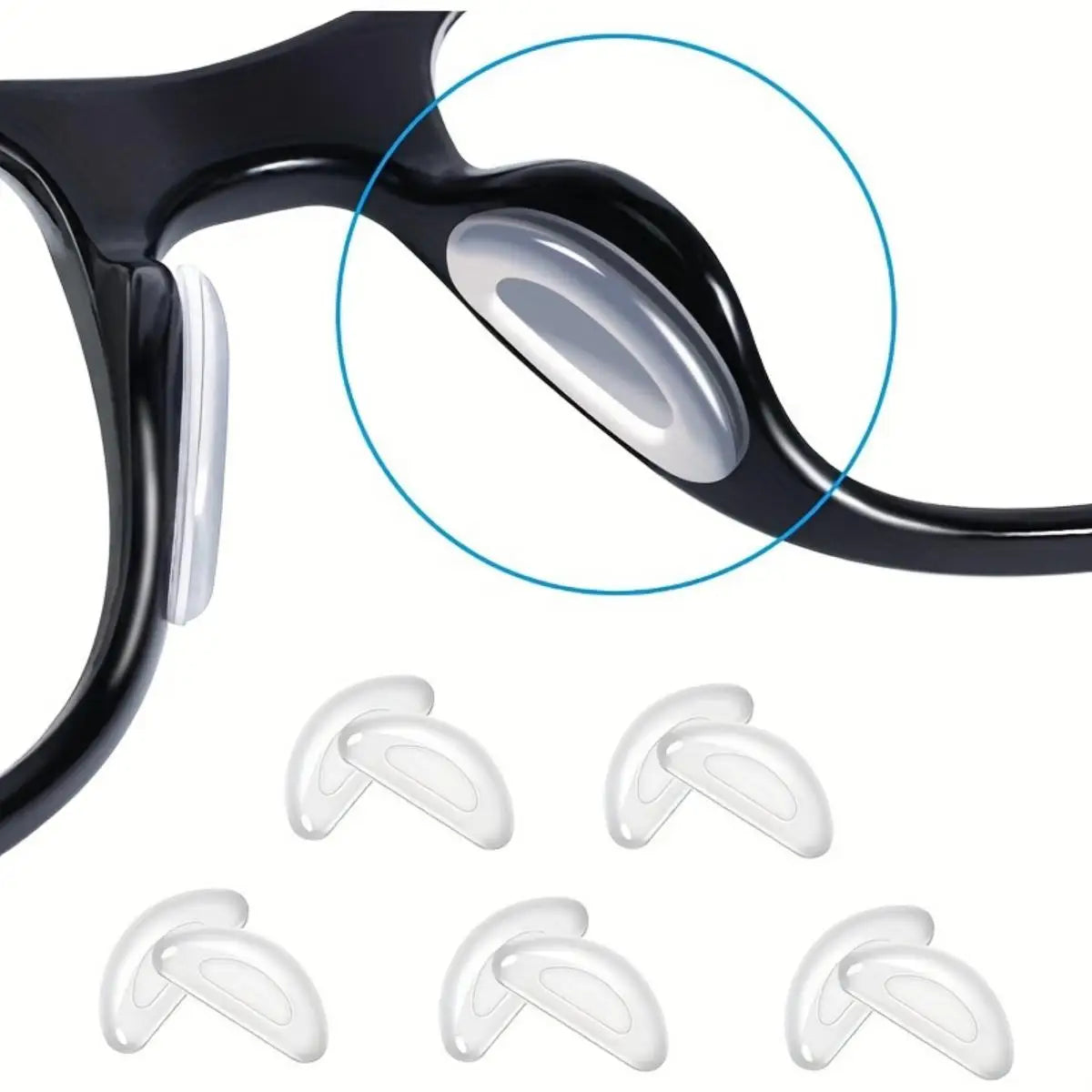 2/5 Pairs Adhesive Silicone Eyeglass Nose Pads – Anti-Slip Stick-On Nose Pads for Sunglasses and Eyewear Accessories