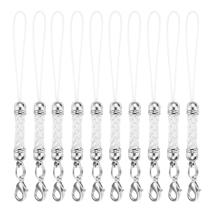 10Pcs Lanyard Strap Set - Lobster Clasp Rope Keychain Hooks Mobile Charms & Key Ring Accessories