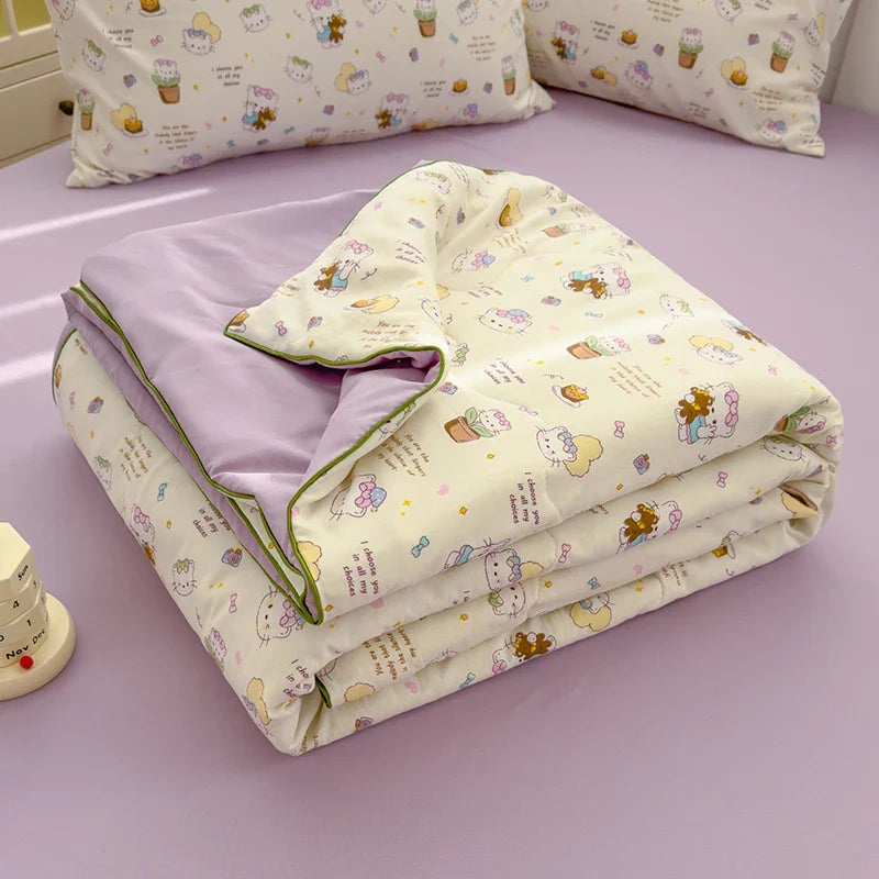 Washed Double Gauze Quilt – Lightweight Summer Comforter with Soya Fibre Filling, Soft & Breathable for Queen Size