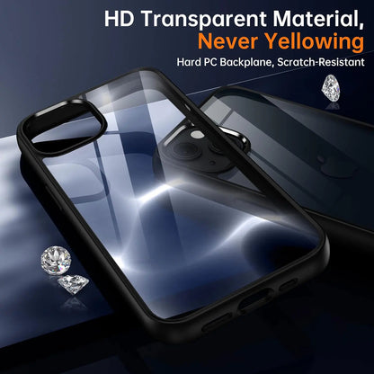 Transparent Shockproof Silicone Phone Case - Color Back Protective Cover for iPhone 16, 15, 14, 13, 12, 11 Pro Max & More