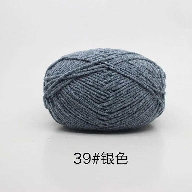 40-50g/Set 4ply Milk Cotton Knitting Yarn – Dyed Lanas for Crochet, Sweaters, Hats & Dolls, Affordable Craft Supplies