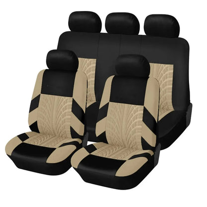 Universal Full Set Car Seat Covers – Front Split & Rear Bench Cloth Protectors for SUV, Sedan & Van Automotive Interior Protection Accessories