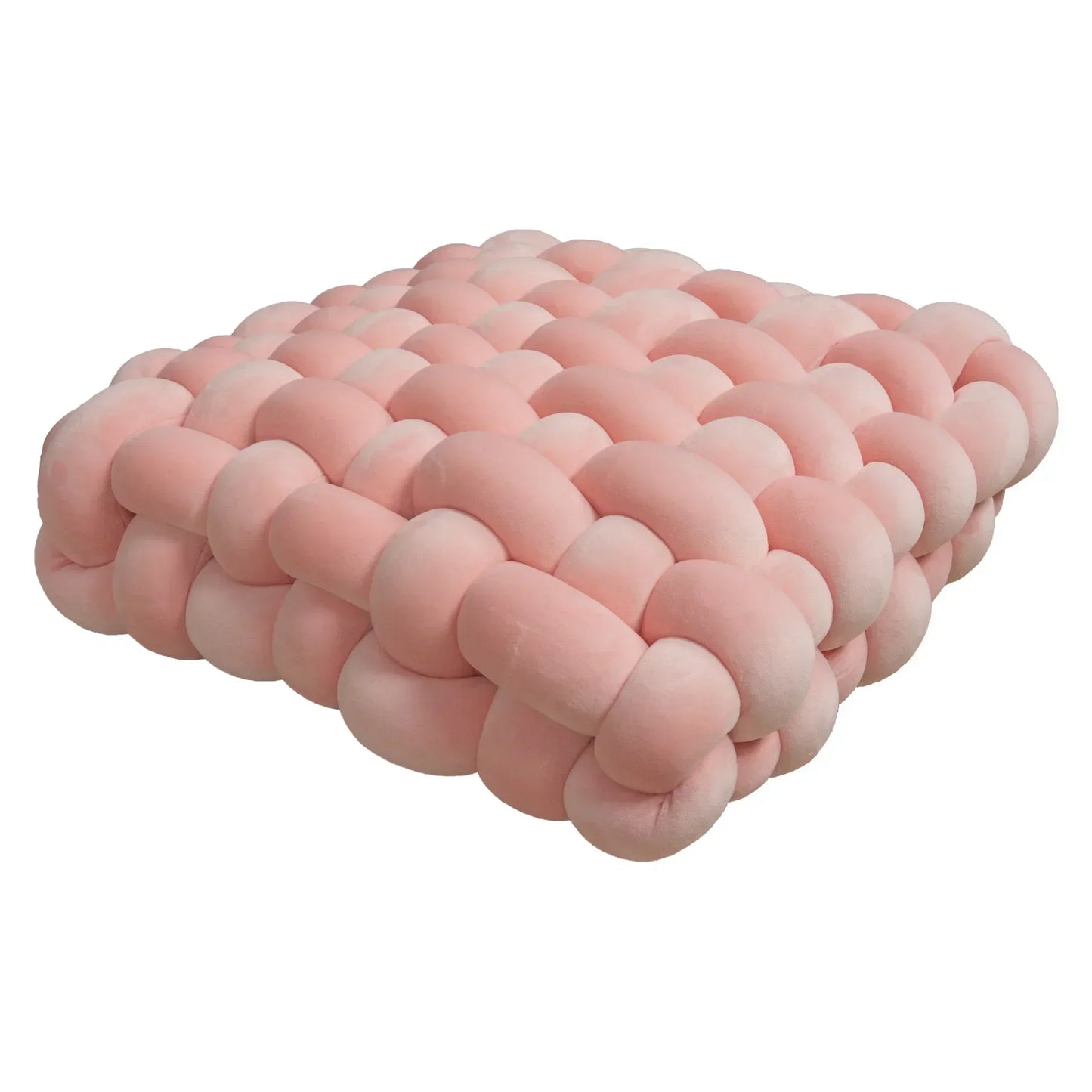 Knotted Square Cushion – Nordic Aesthetic Hand-Made Plush Pillow for Office Chair & Decorative Sleeping Back Support