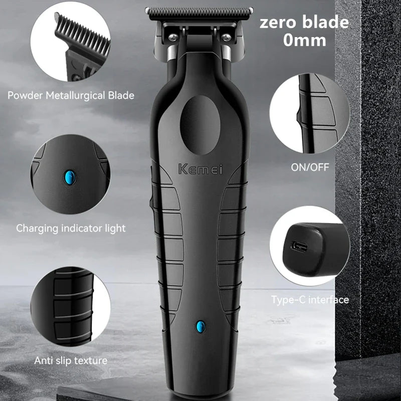 Kemei 2299 Professional Electric Hair Trimmer - Cordless Beard & Hair Clipper for Men, Rechargeable, 0mm Cutting Machine