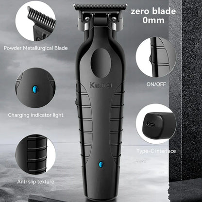Kemei 2299 Professional Electric Hair Trimmer - Cordless Beard & Hair Clipper for Men, Rechargeable, 0mm Cutting Machine
