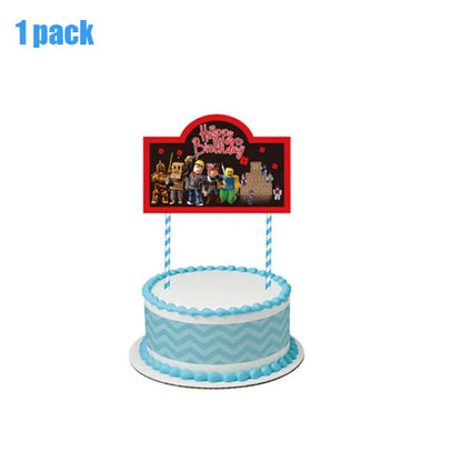 Hot Robot Roblox Kids Party Supplies Set – Disposable Tableware with Paper Plates, Cups, Balloons for Birthday & Baby Shower Decorations