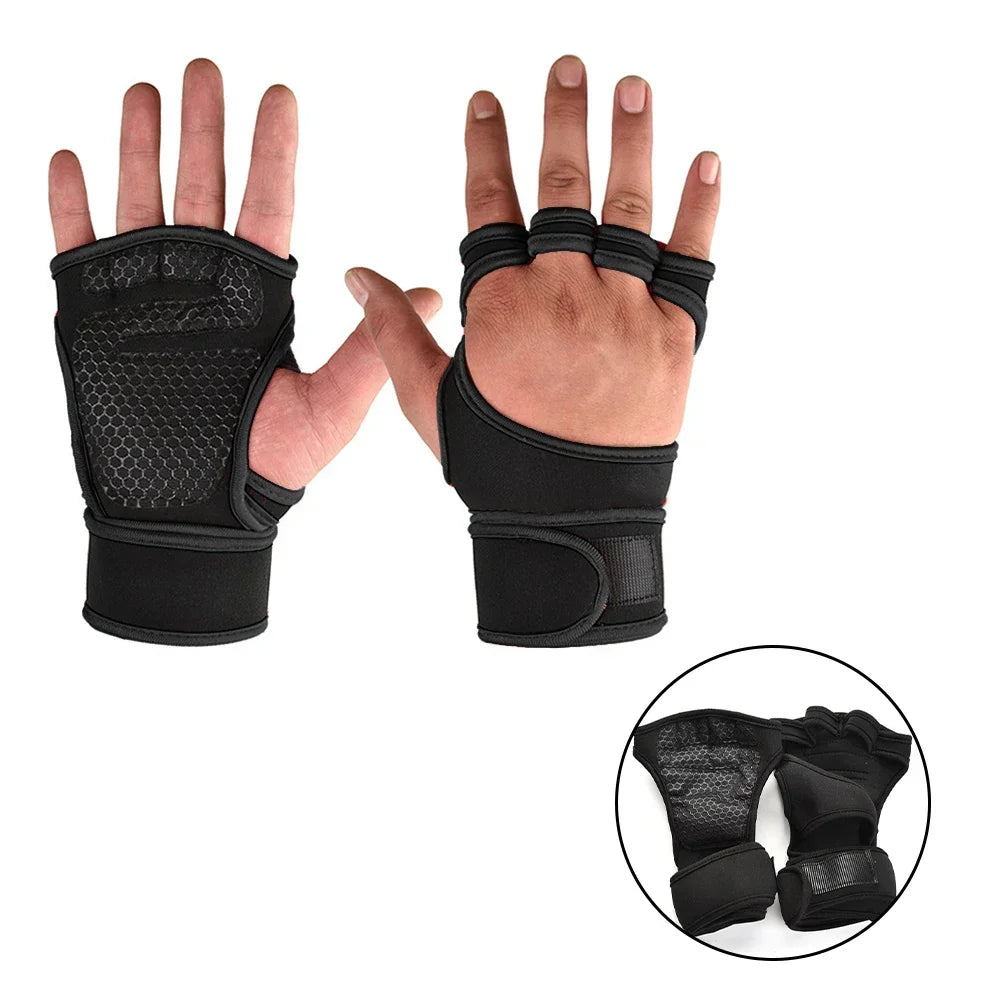 Training Sport Gloves – Half Finger Weightlifting Gloves for Men & Women, Non-Slip Hand, Wrist & Palm Protector for Gym & Bodybuilding