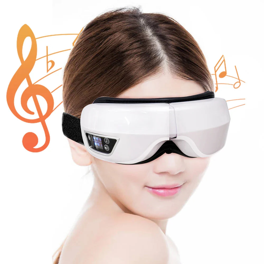 6D Smart Vibration Eye Massager – Hot Airbag Compress, Bluetooth Music Sleep Mask for Eye Relaxation & Fatigue Care