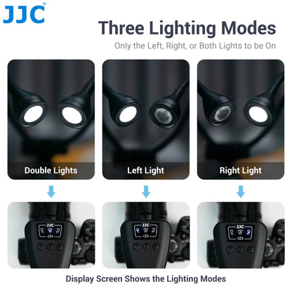 JJC LED Macro Arm Light — 10-Level Adjustable Brightness for Macro Photography, Compatible with Canon, Nikon, Sony, Olympus, Fujifilm DSLR
