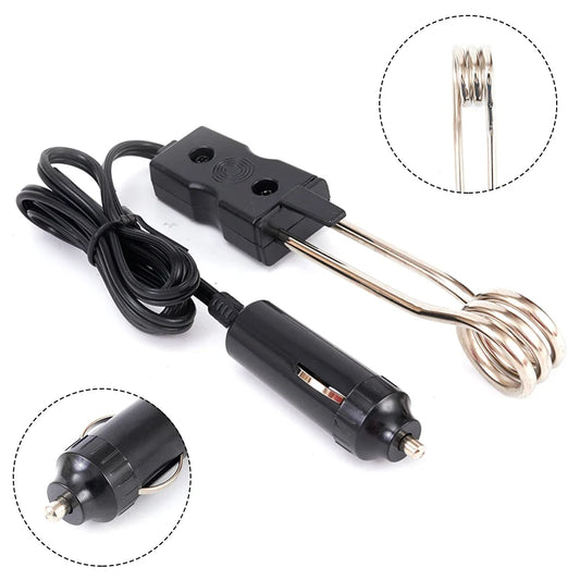 120W 12V Car Immersion Heater - Portable Electric Water Heating Element for Coffee, Tea, Travel & Outdoor Activities