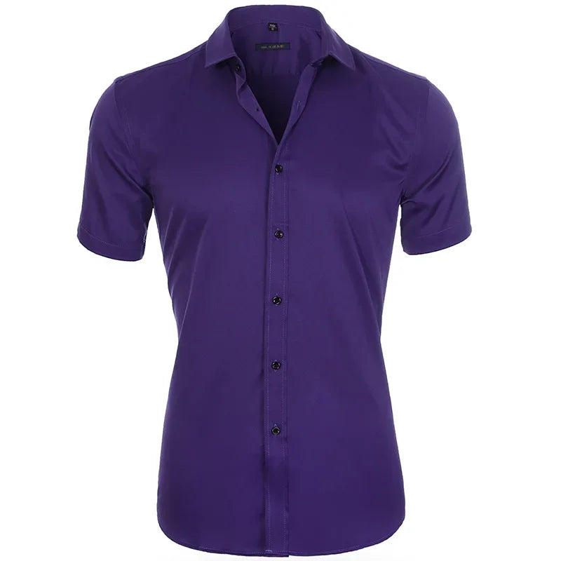 Men’s Slim Fit Dress Shirt - Long Sleeve Business Casual Formal Shirt for Spring Office & Elegant Wear