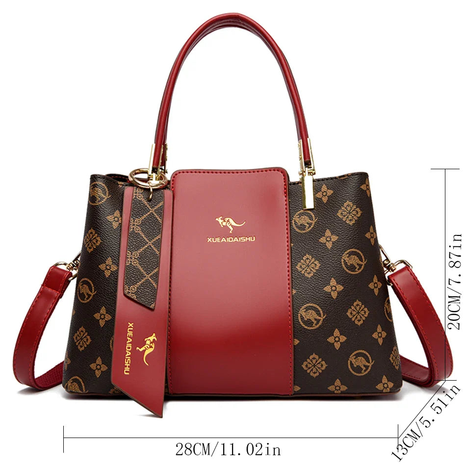 Luxury Women’s Leather Handbag – Large Capacity Shoulder & Crossbody Designer Bag