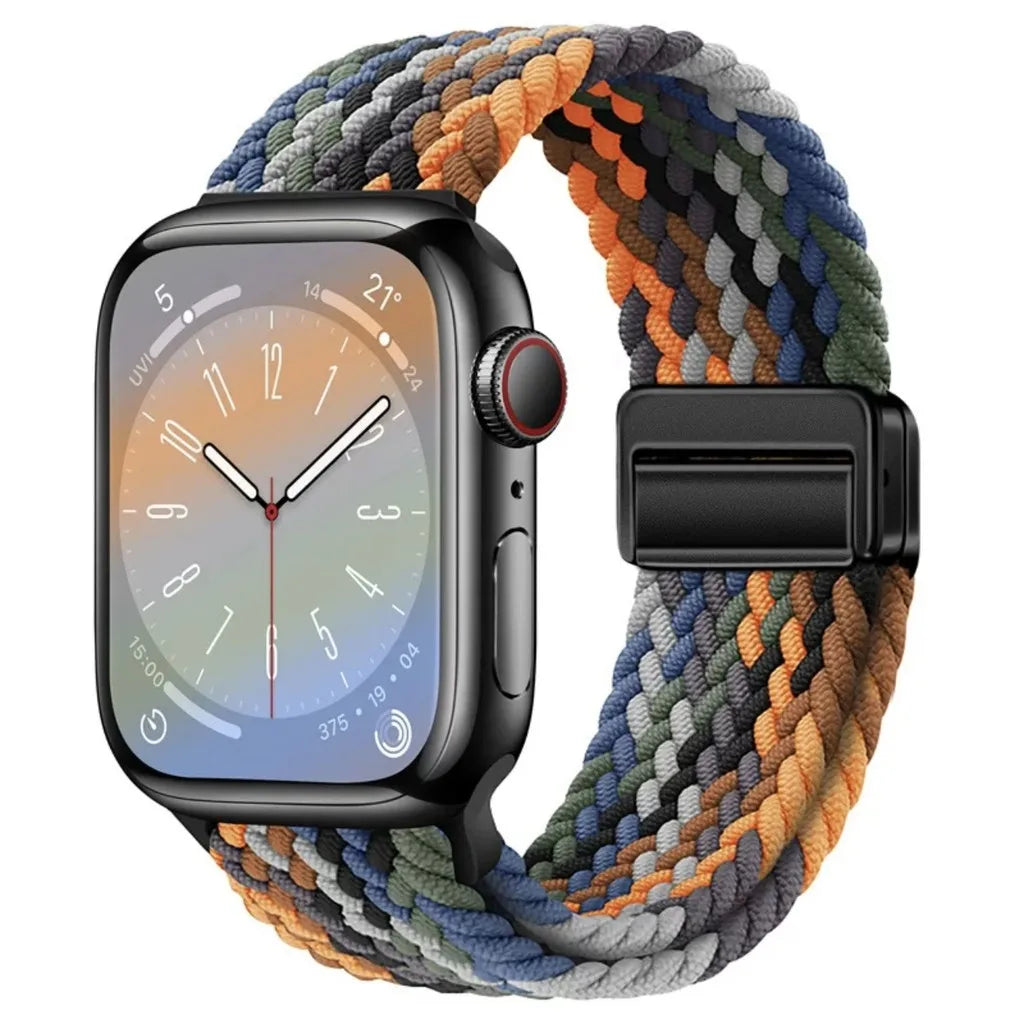 Nylon Braided Apple Watch Band - Durable Replacement Strap for Series 10/9/8/7/6/5/3 SE Ultra 49mm to 38mm