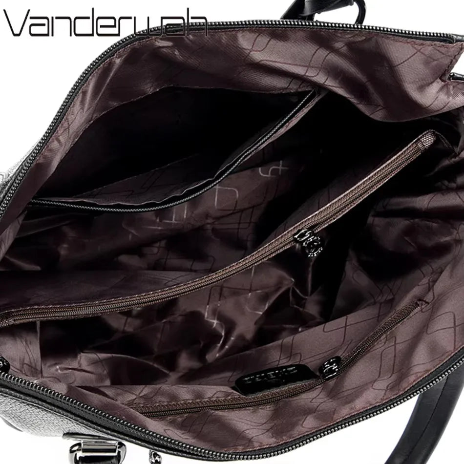 Luxury Women’s Leather Handbag – Large Capacity Shoulder & Crossbody Designer Bag