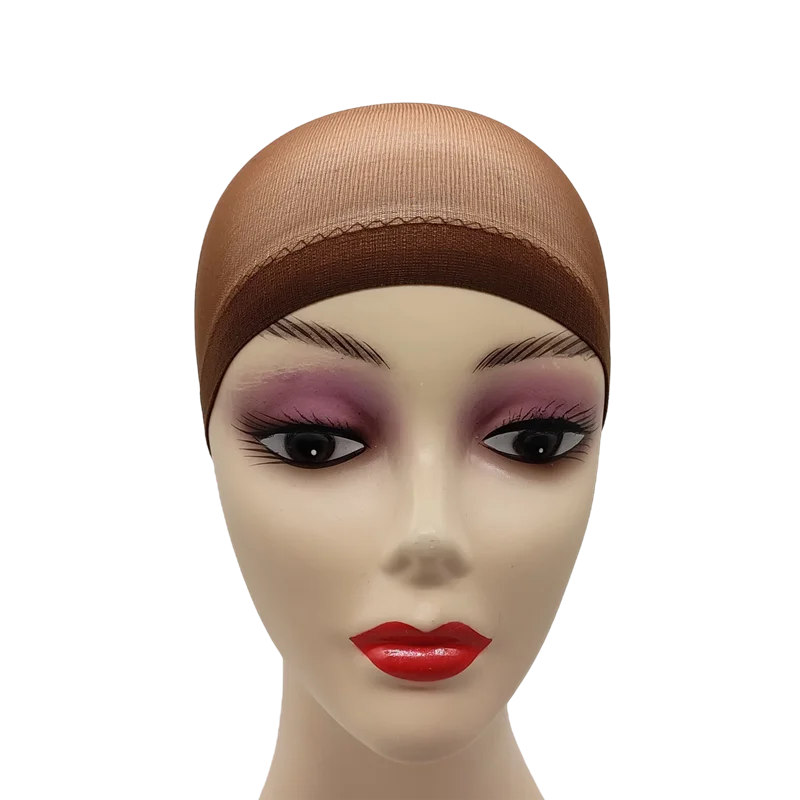 2PCS Stretch Mesh Wig Caps – Black & Brown Stocking Wig Cap for Weave, Hair Nets for Making Wigs