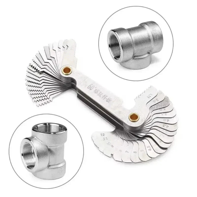 Metric & Inch Thread Plug Gauge - 55/60 Degree Carbon Steel Screw Pitch Measurement Tool for Lathe Work