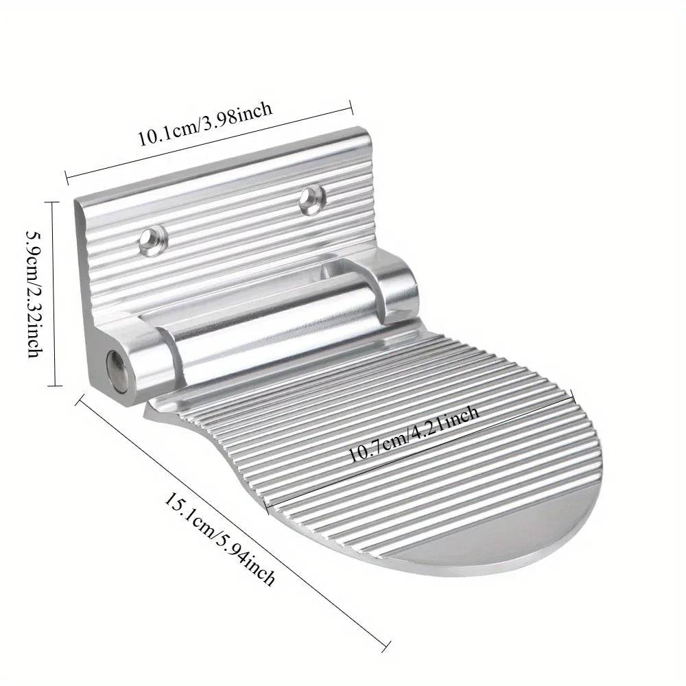 Bathroom Shower Footrest – Wall-Mounted Aluminium Alloy Pedestal Footstool, Anti-Slip Foot Pedal in Black or Silver