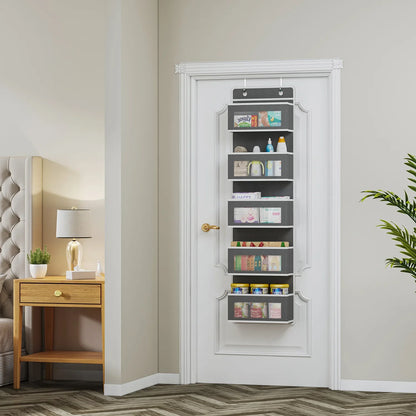 Over The Door Hanging Organizer - 1/3/4/5 Pocket Wall Mounted Storage Rack for Bathroom, Dorm & Clothes