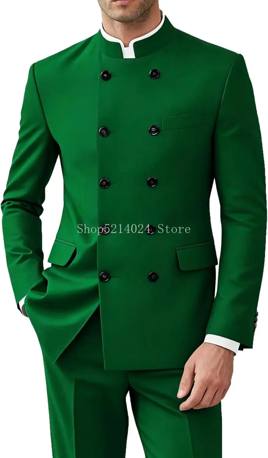 Men's 2-Piece Suit Set - Gold Button Jacket and Pants for Weddings & Formal Events