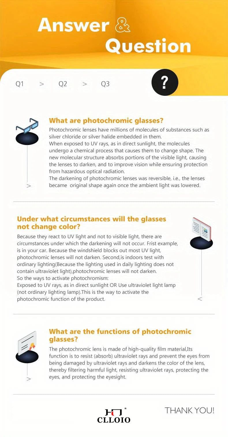 CLLOIO Anti-Glare Day & Night Vision Glasses – Polarized Photochromic UV400 Driving Sunglasses for Men & Women