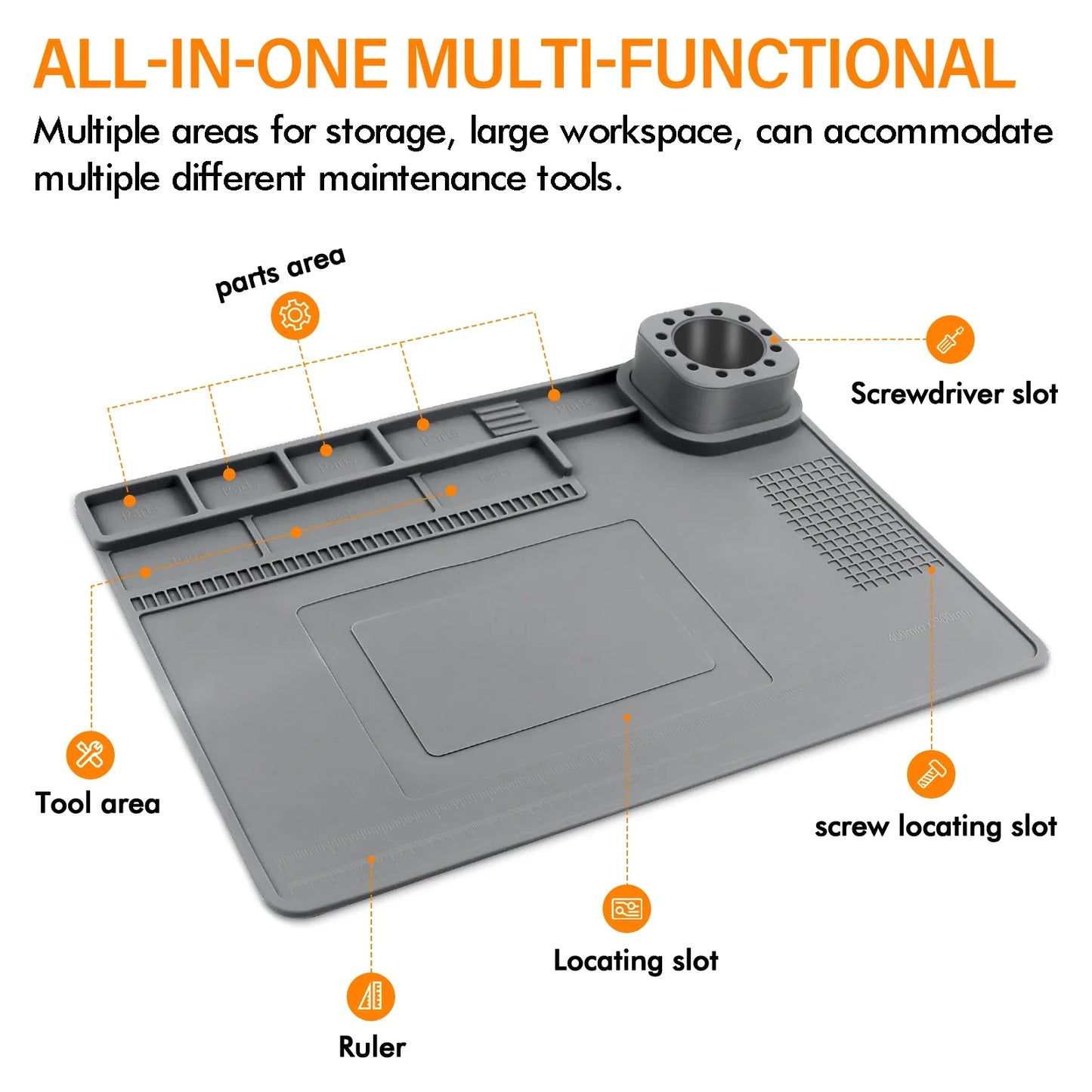Toolour High-Temperature Silicone Welding Pad – Non-Slip Durable Mat up to 500℃, Multi-Size for Welding Work
