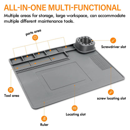 Toolour High-Temperature Silicone Welding Pad – Non-Slip Durable Mat up to 500℃, Multi-Size for Welding Work