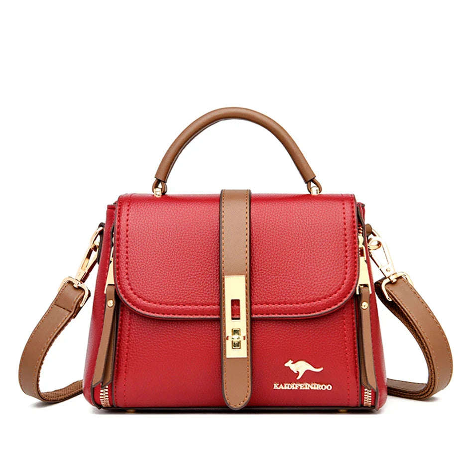 Genuine Leather Women’s Designer Handbag – Luxury Crossbody Messenger & Shoulder Tote Bag