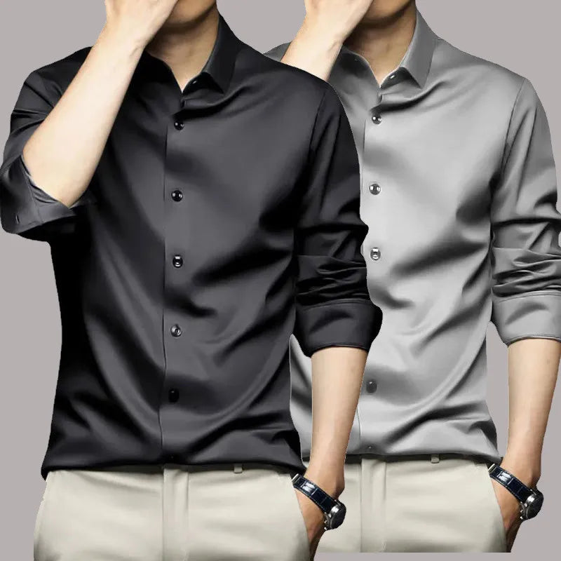 Men's Wrinkle-Resistant Dress Shirt - Non-Iron Long Sleeve Business Casual Shirt S-5XL