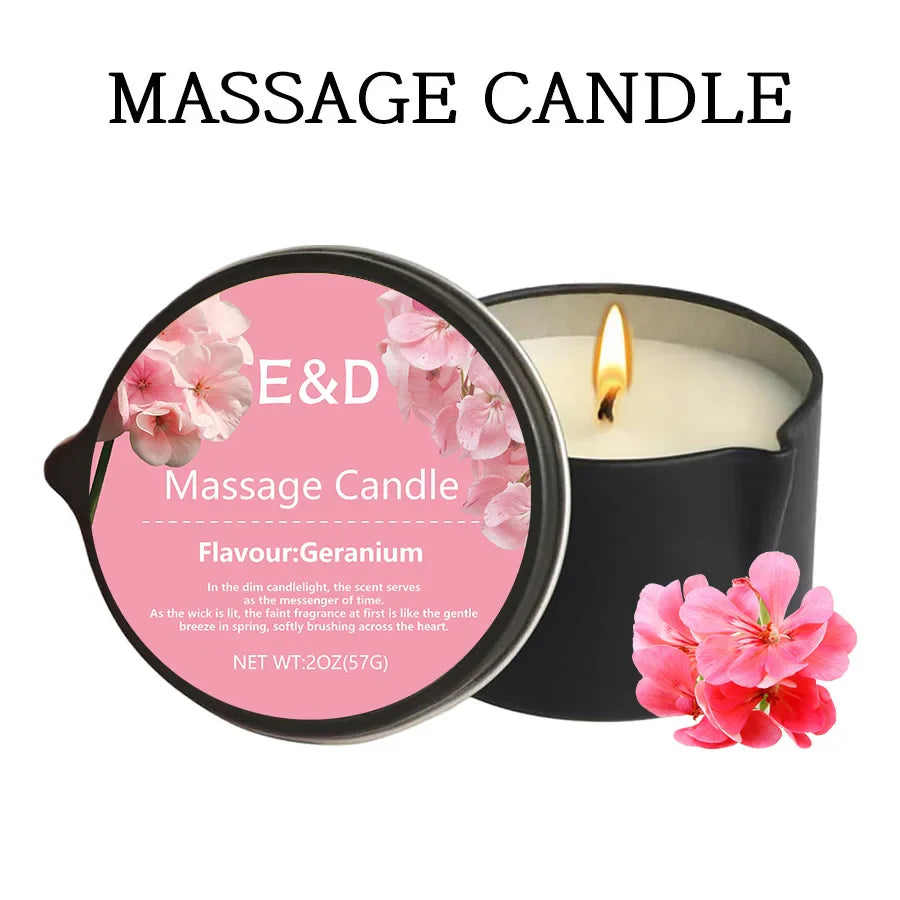 Massage Oil Candle – Aromatherapy Stress Relief Scented Candle for Skin Moisturizing & Spa Relaxation Luxury Home Wellness Candle