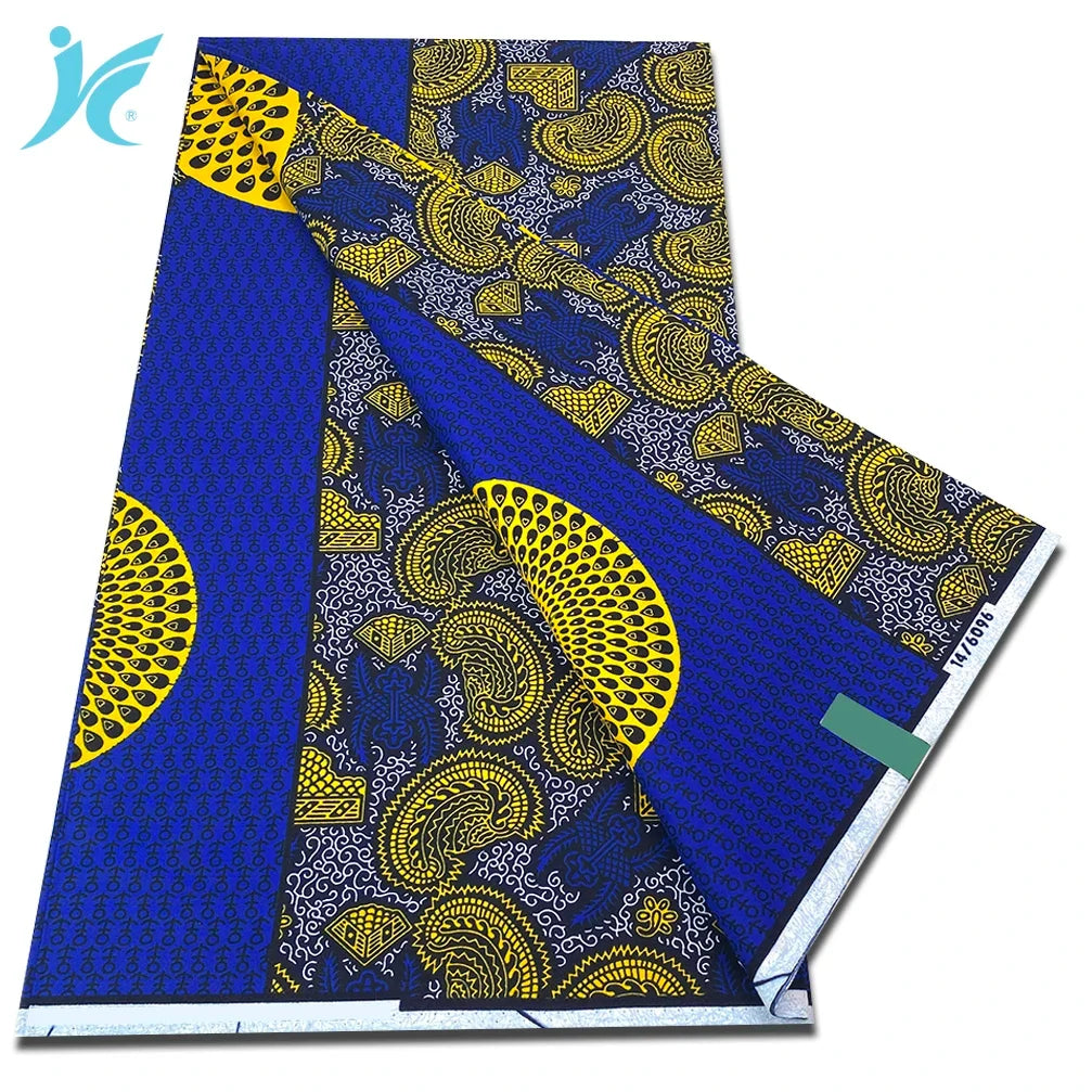 Classic African Wax Fabric - 100% Cotton Soft Ankara Pagne for Women's Dresses