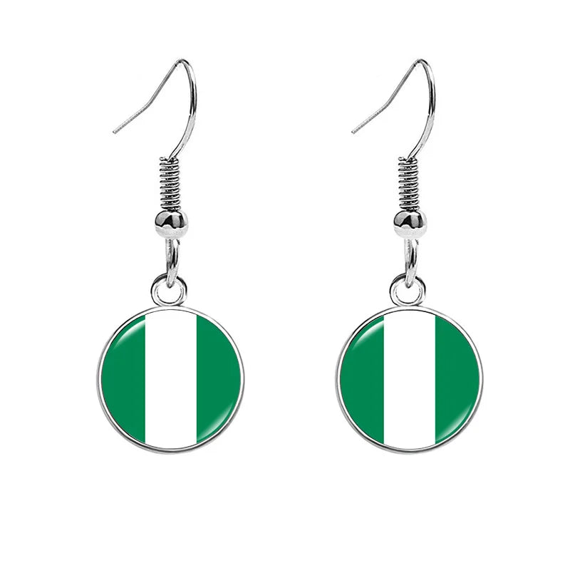 South & North America Flag Earrings - Patriotic Country Pride Drop Dangle Jewelry Gifts for Women