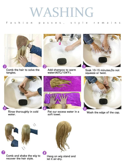 Short Natural Straight White Wig for Women – Heat-Resistant Daily & Party Wig
