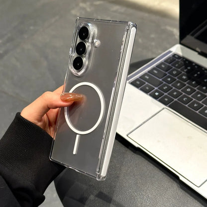 Samsung Galaxy Z Fold 4/5/6/7 Magnetic Matte Case - Ultra Thin Transparent Hinged Shockproof Cover