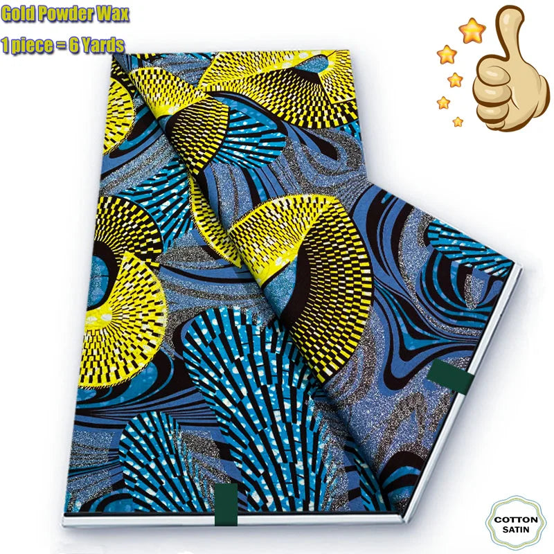 2026 African Grand Golden Wax Fabric - Soft Pink Flash Gold Ankara Batik Pagne