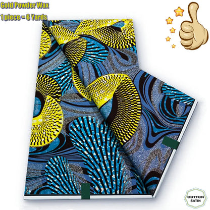 2026 African Grand Golden Wax Fabric - Soft Pink Flash Gold Ankara Batik Pagne