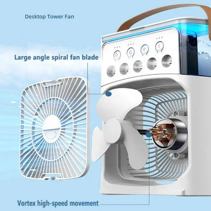 3-in-1 Portable Air Cooler – Household Mini Fan with LED Night Light, Humidifier, and Adjustable Air for Home and Office