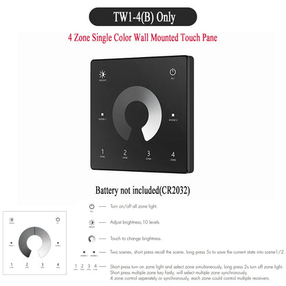 CENFAYA ZigBee & RF 2CH LED Controller - Smart DC 12V/24V Dimmer for CCT LED Strips with Remote Control