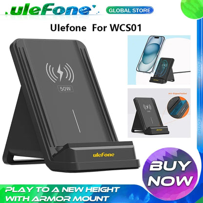 Ulefone WCS01 Wireless Charging Stand - 50W Air Cooled Fast Charger for Ulefone Armor 23 Ultra Smartphone