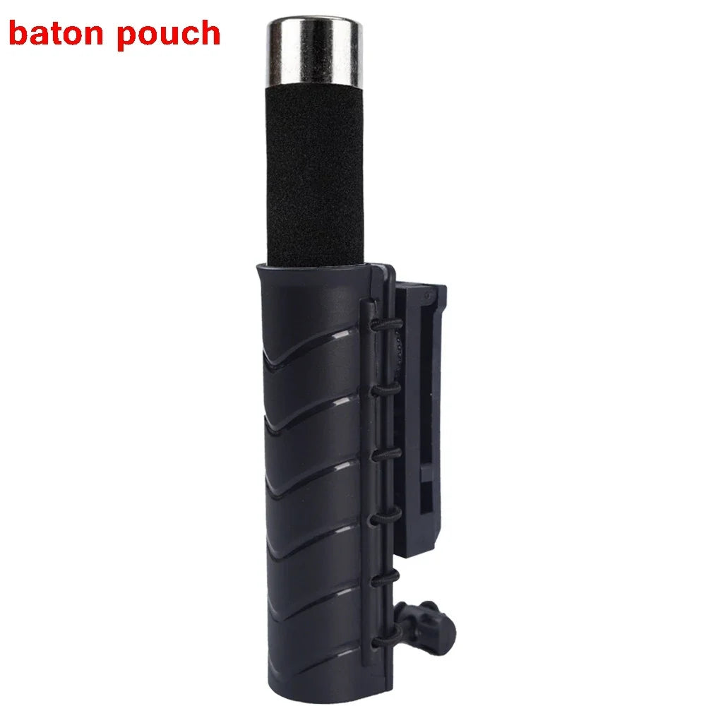 Tactical Molle Baton Pouch - Open Top Duty Holster for Pepper Spray, Flashlight & Outdoor Hunting Accessories