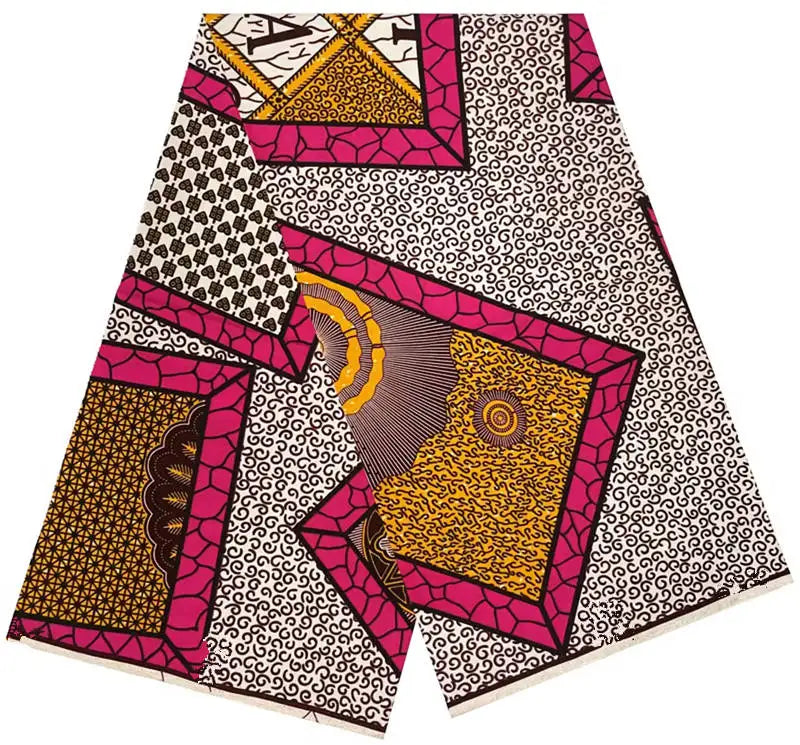 100% Cotton Ankara Wax Fabric - High Quality Soft Real Dutch Pagne Print for Dresses & Sewing