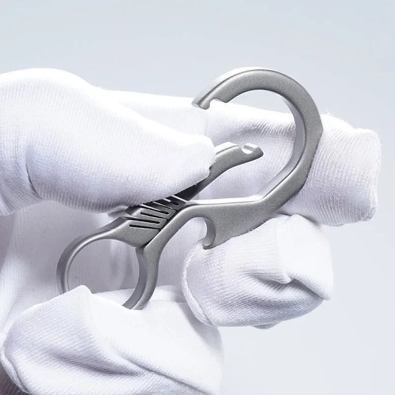 Titanium Key Chain - Lightweight Men’s EDC Quickdraw Carabiner Buckle Key Ring Outdoor Tool